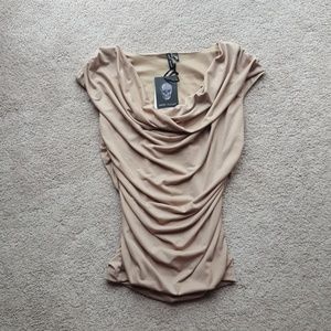 Beige/Nude drape top with shimmer